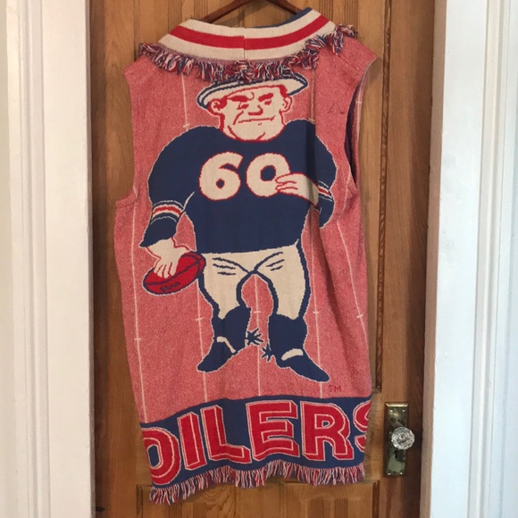 Vintage Houston Oilers Duster/ long vest. Cimarron by Raggs Plus - Picture 5 of 10